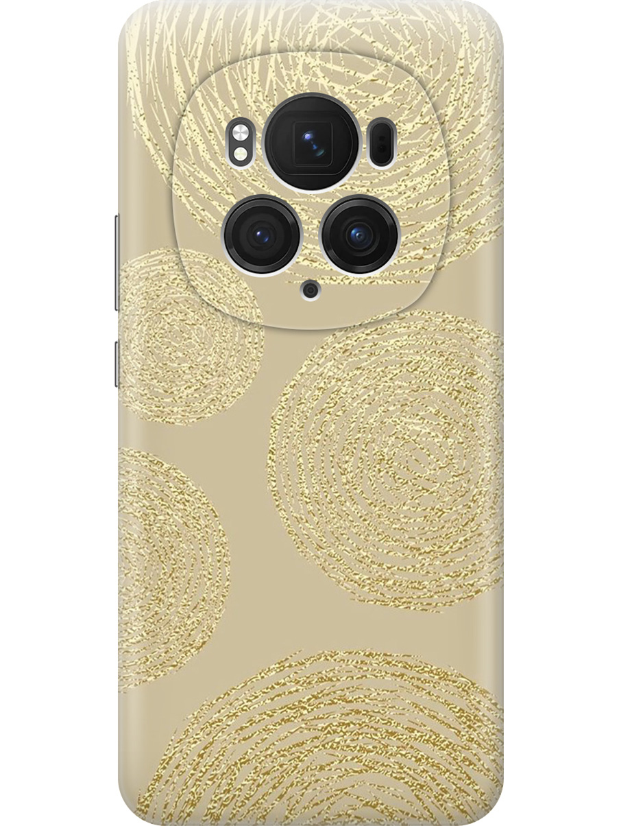 

Силиконовый чехол на Honor Magic6 Pro с принтом "Золотые круги", 782623431
