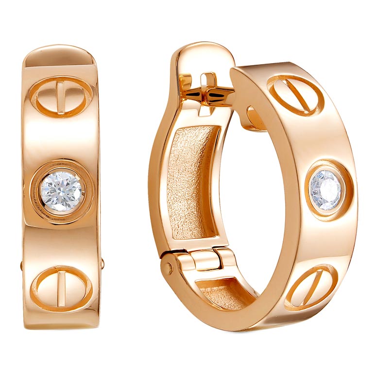 Серьги из красного золота Brilliant Style Jewelry 4007-210, бриллиант