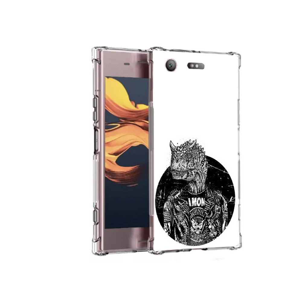 

Чехол MyPads Tocco для Sony Xperia XZ1 Compact динозавр в куртке (PT91855.237.328), Прозрачный, Tocco