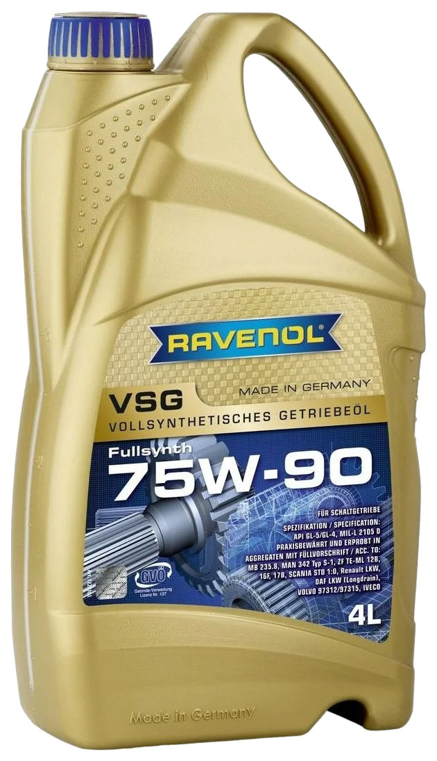 фото Масло трансмиссионное синт. vsg sae 75w-90 4l ravenol