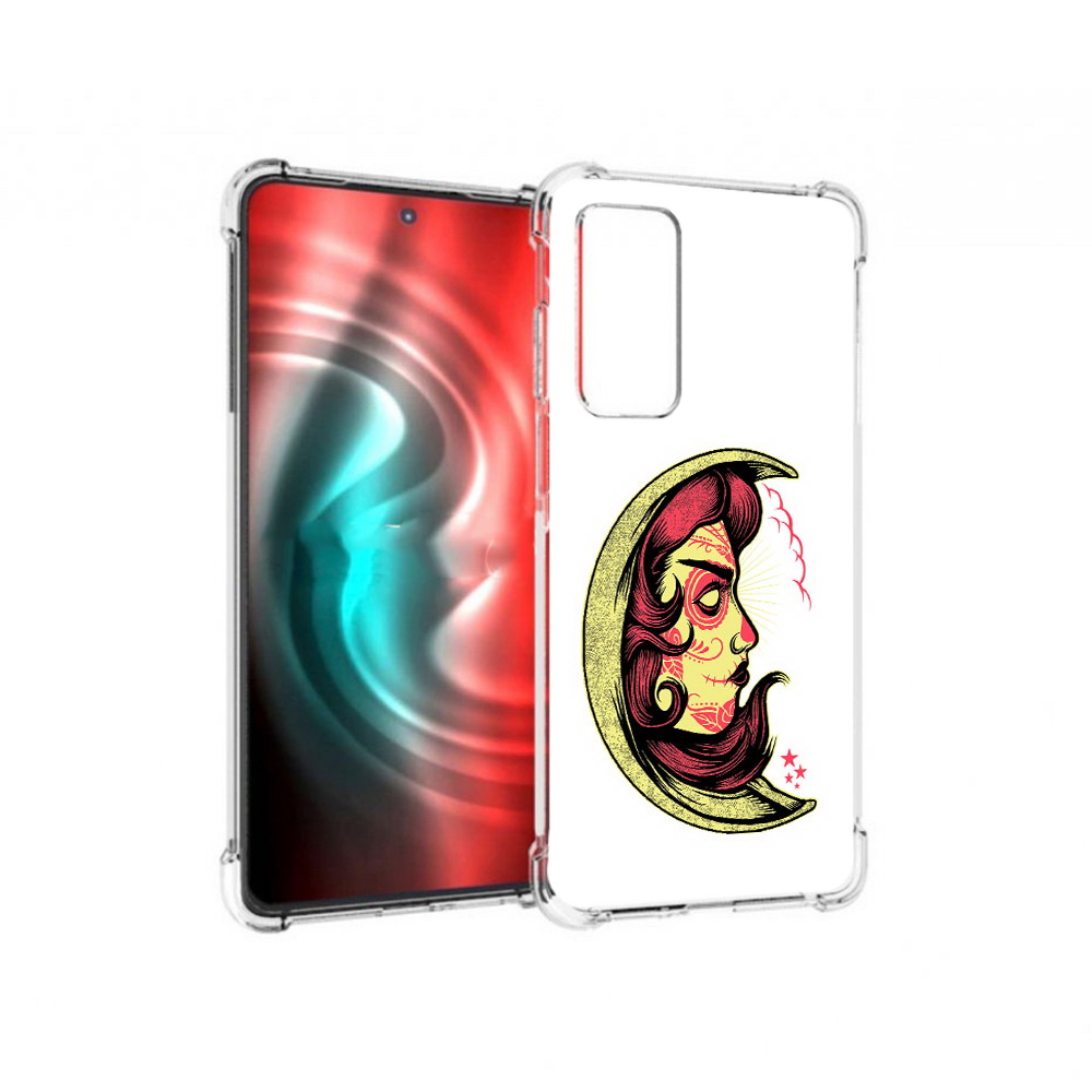 

Чехол MyPads Tocco для Motorola 20 желтый полумесяц с лицом девушки (PT227072.363.346), Прозрачный, Tocco