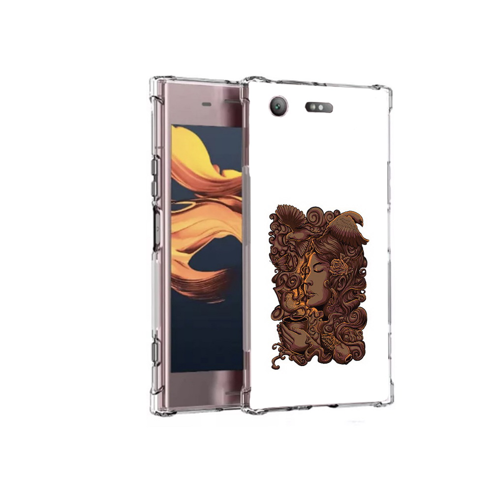 

Чехол MyPads Tocco для Sony Xperia XZ1 Compact девушка с длинными волосами абстракция, Прозрачный, Tocco
