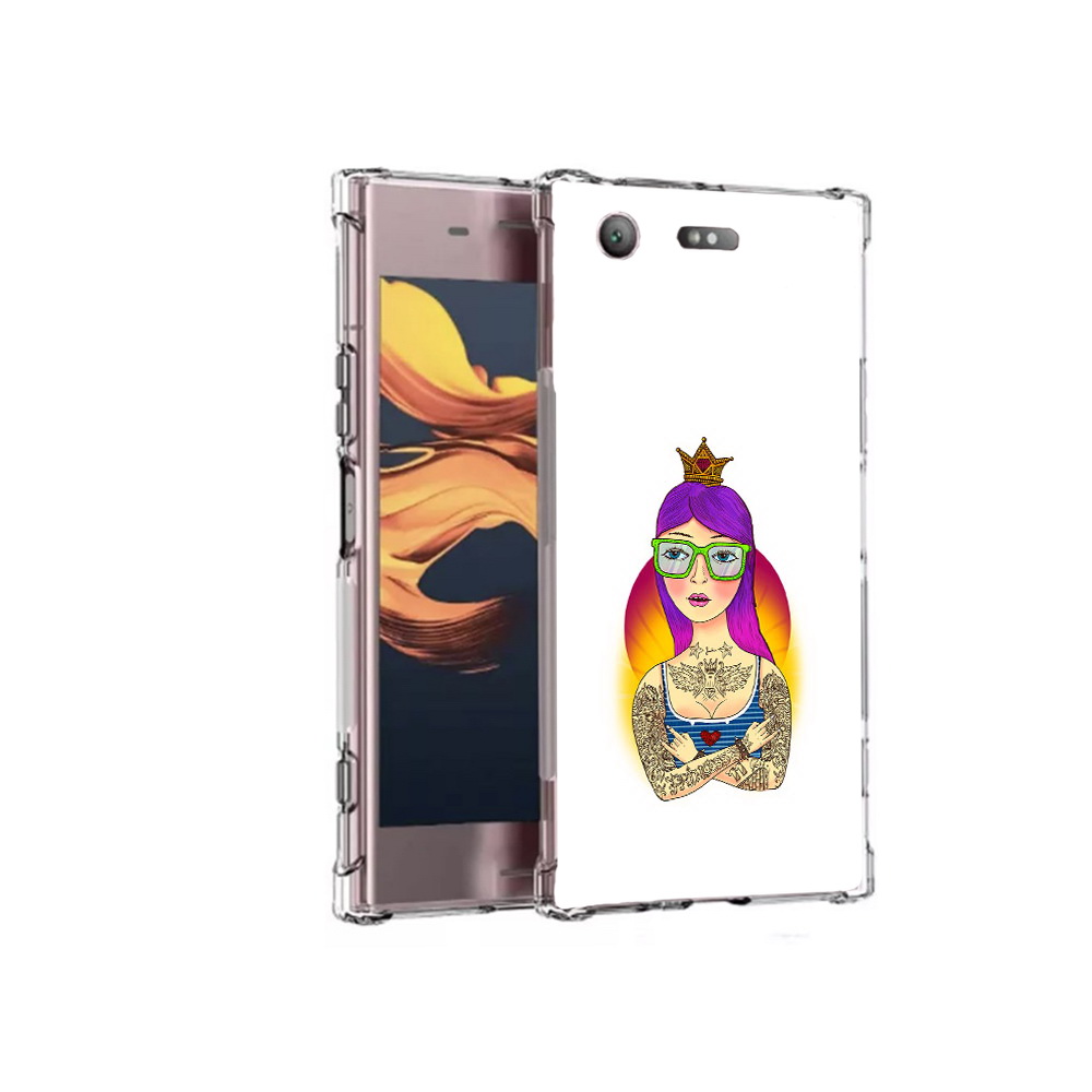 

Чехол MyPads Tocco для Sony Xperia XZ1 Compact девушка в татуировках с короной, Прозрачный, Tocco