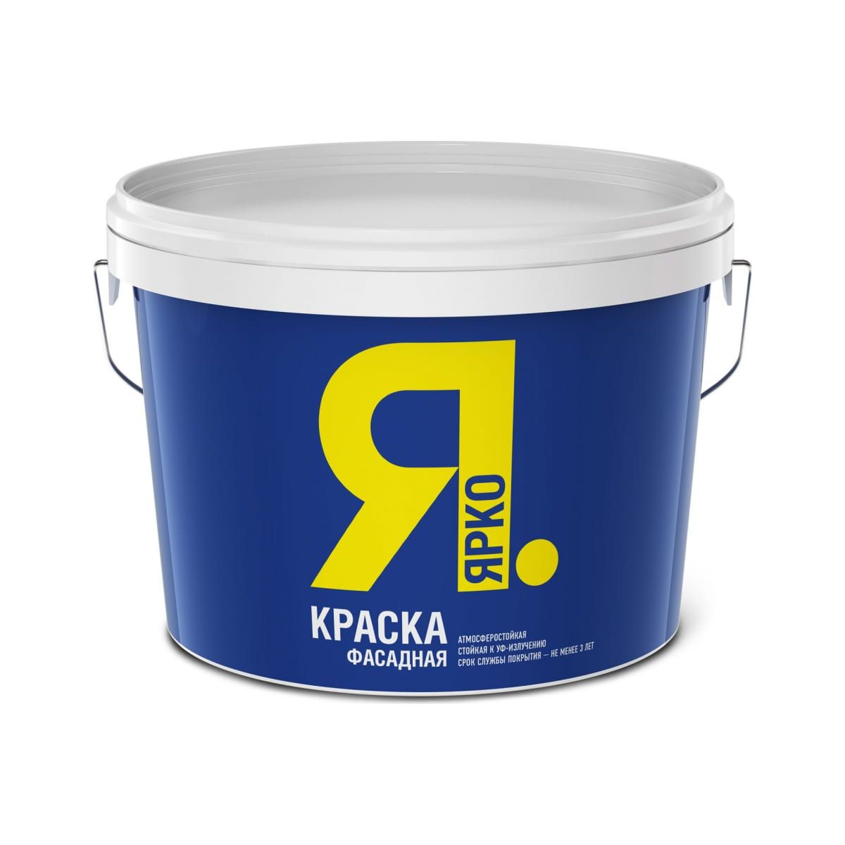 Краска Ярко фасадная, белая, 14 кг