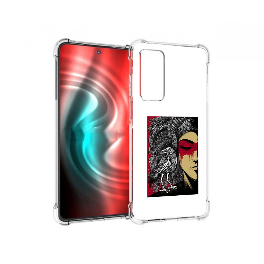 

Чехол MyPads Tocco для Motorola 20 девушка с вороном в абстракции (PT227072.363.311), Прозрачный, Tocco