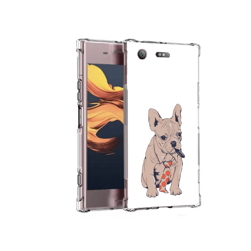 

Чехол MyPads Tocco для Sony Xperia XZ1 Compact бульдог с сигарой (PT91855.237.250), Прозрачный, Tocco