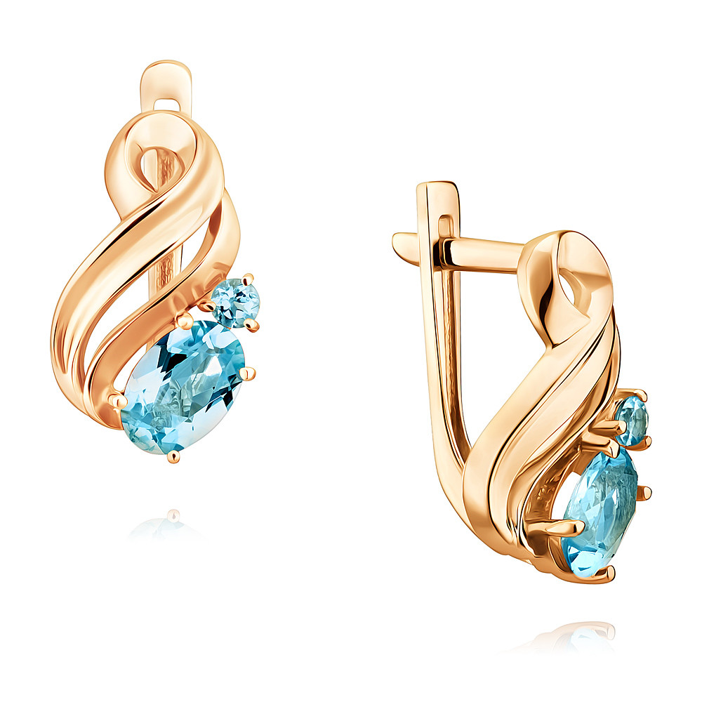 

Серьги из красного золота с топазом ADAMAS 2424074-А500-659, 2424074-А500-659