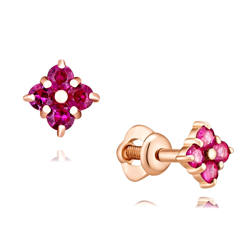 

Серьги из красного золота с рубином ADAMAS 2124055-А500-541, 2124055-А500-541