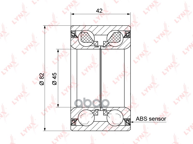 

Подшипник Ступицы Ford Focus (11-),Kuga (13-) Передней Lynx Wb1532