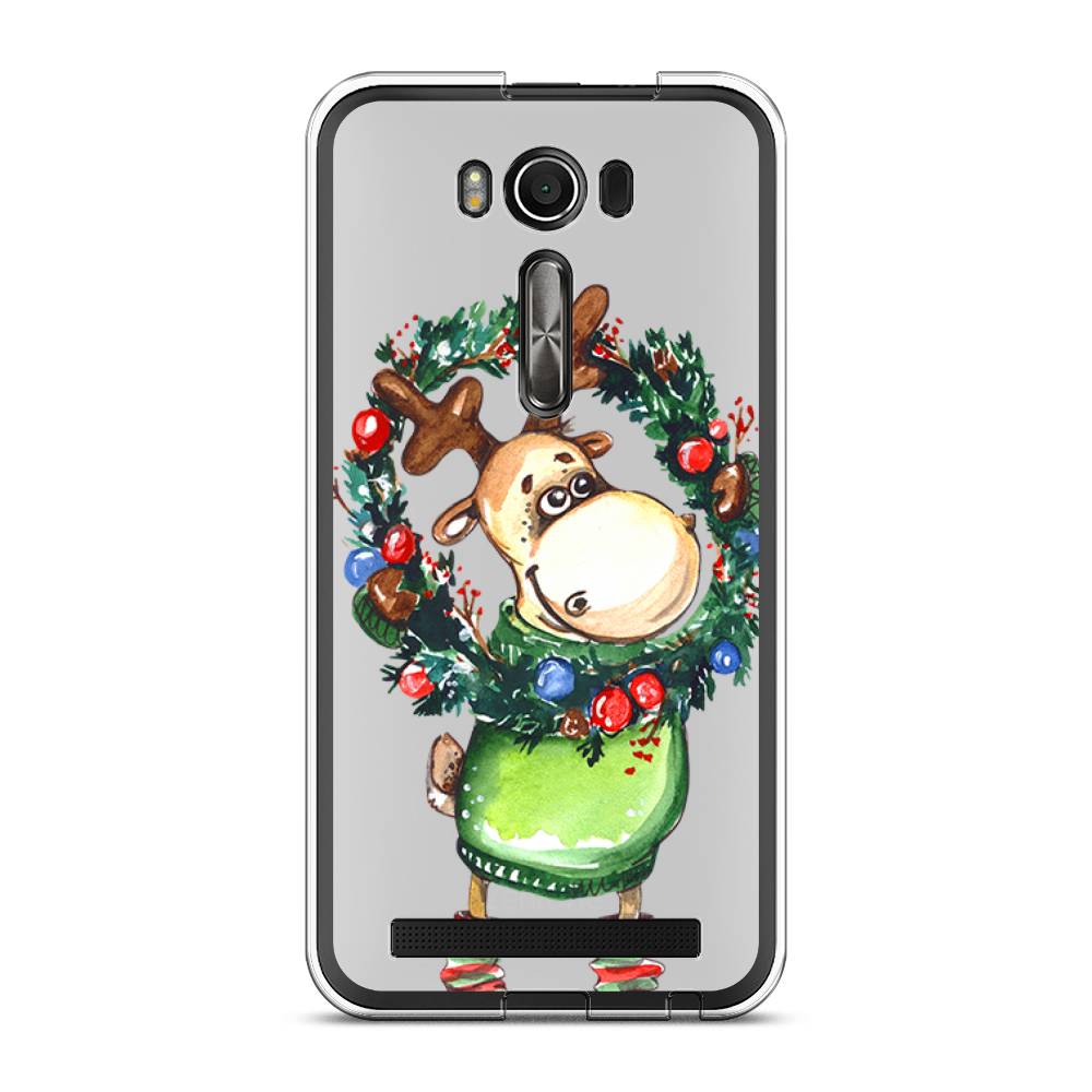 

Чехол Case Place 40150-4 для Asus ZenFone 2 Laser (ZE500KL) "Олень с новогодним венком", 40150-4