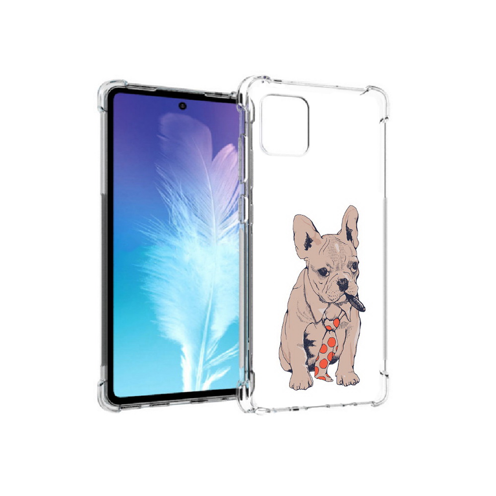 

Чехол MyPads Tocco для Samsung Galaxy Note 10 Lite бульдог с сигарой (PT142413.491.250), Прозрачный, Tocco