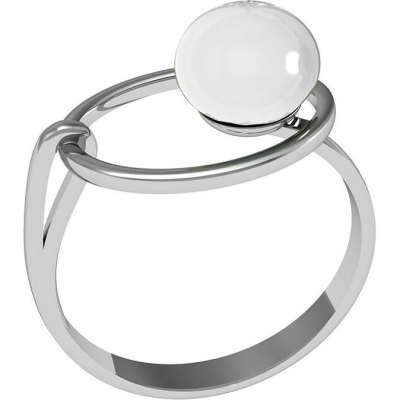 Кольцо из серебра с жемчугом р. 17,5 ПРИВОЛЖСКИЙ ЮВЕЛИР 281805-ZM07