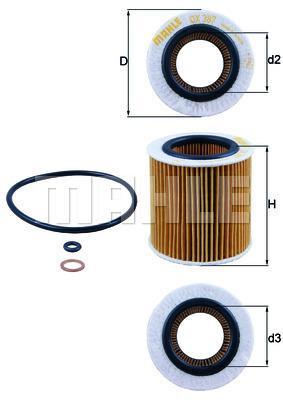 

Фильтр масляный Mahle/Knecht OX387D