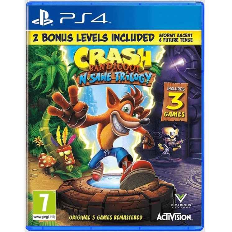 Игра Crash Bandicoot N’sane Trilogy + 2 бонусных уровня для PS4