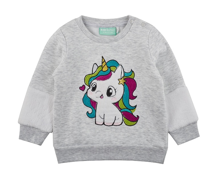 

Свитшот детский Kari Baby AW24B15503203, светло-серый, 80, 233379