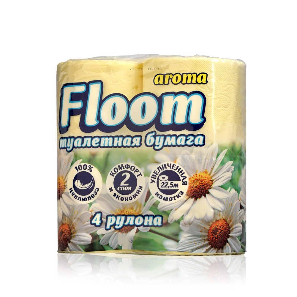 

Туалетная бумага Floom 2х-слойная ромашка 4шт