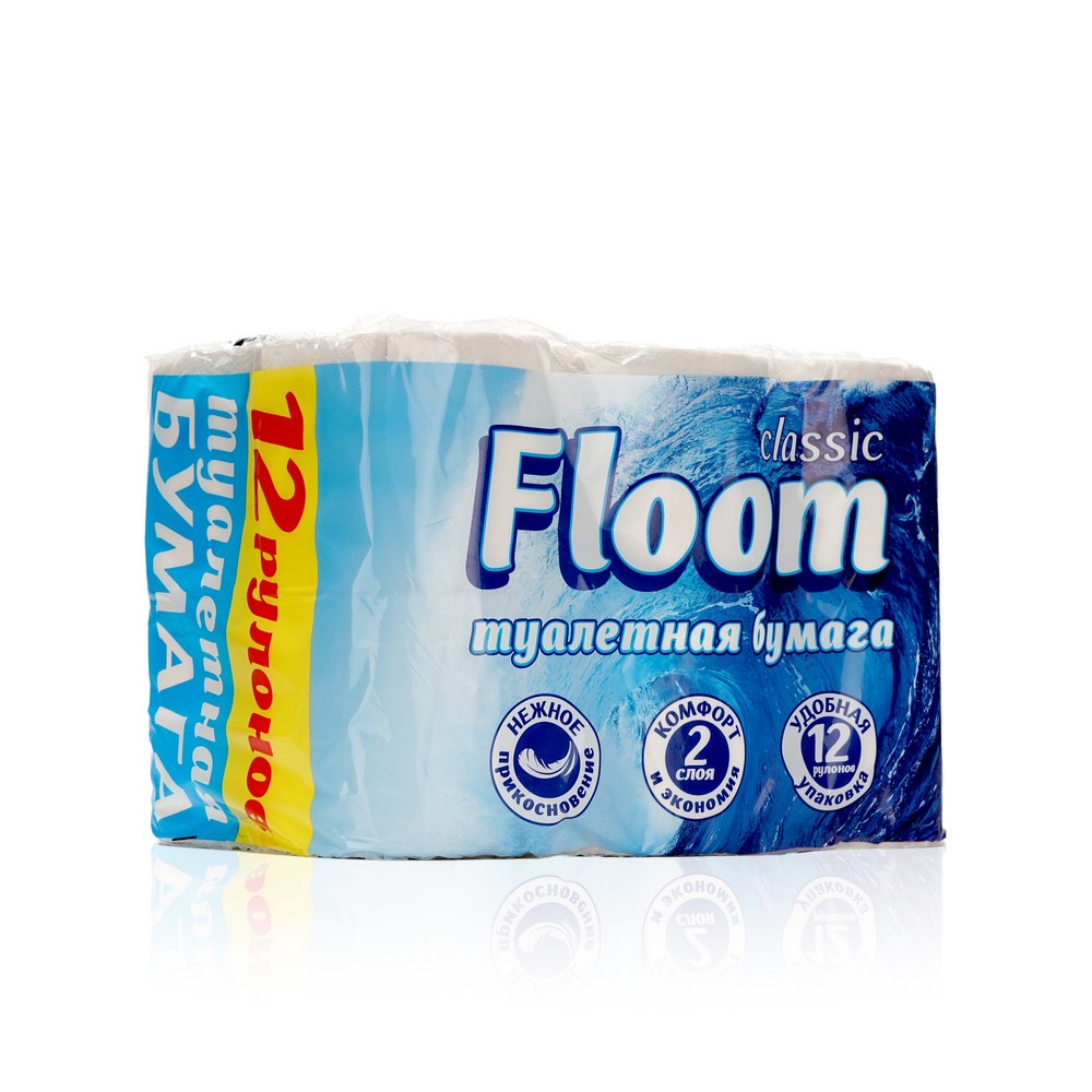 Купить Туалетная бумага Floom 2х-слойная белая 12шт