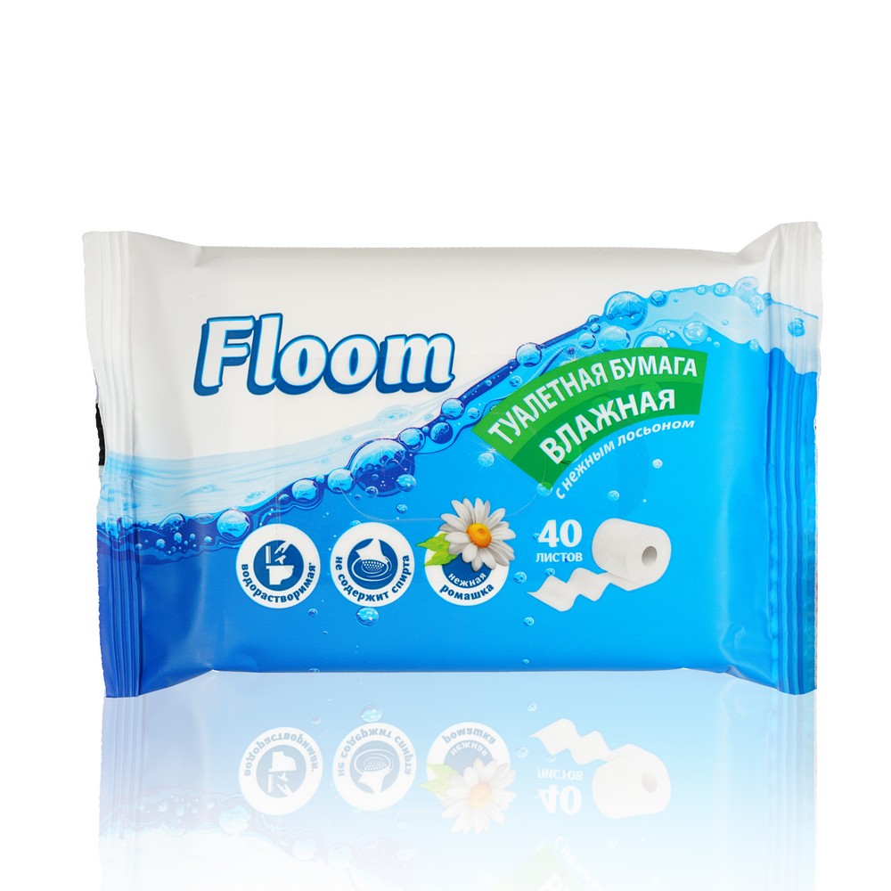 Влажная туалетная бумага Floom водорастворимая 40шт