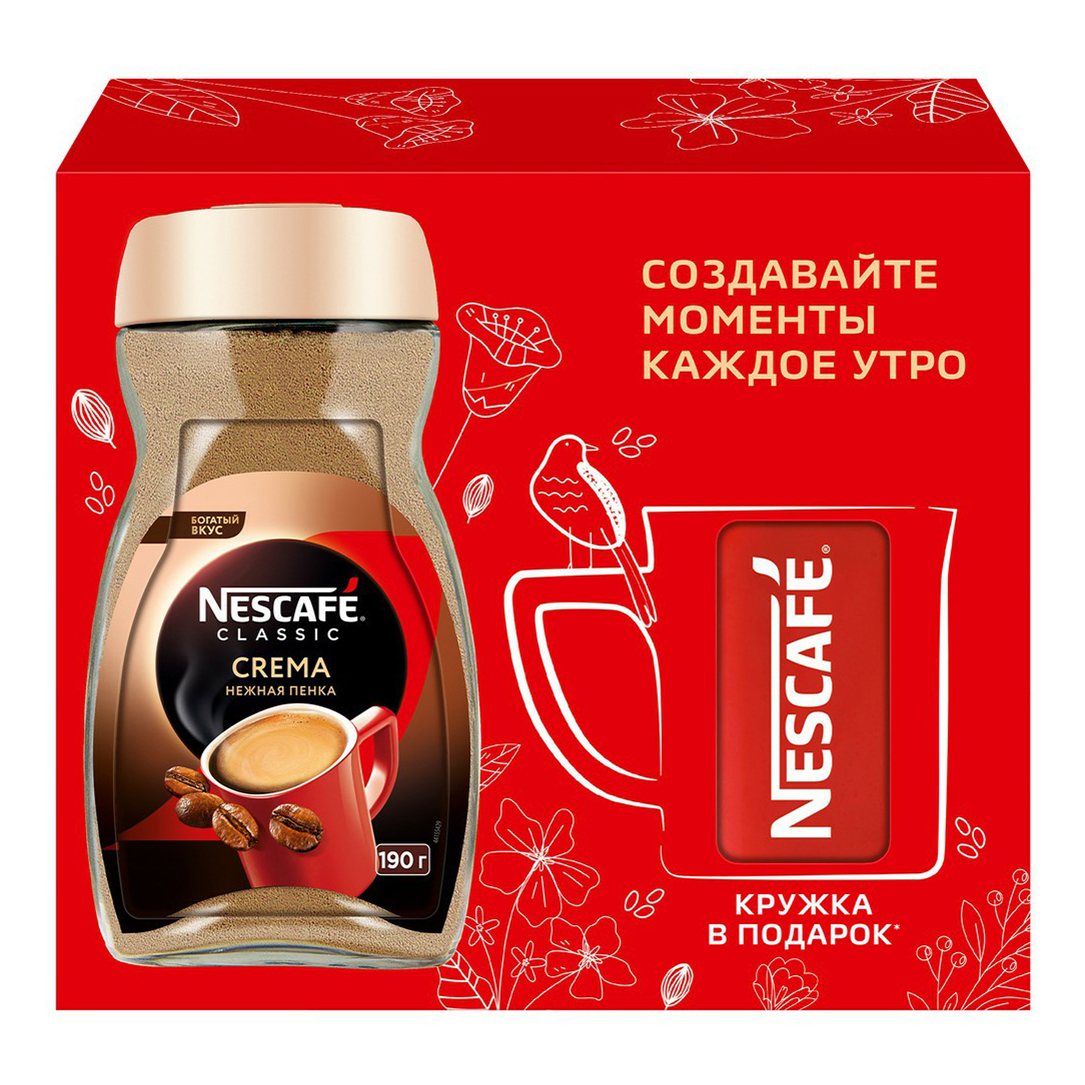 

Кофе Nescafe Classic Crema растворимый 190 г + Кружка