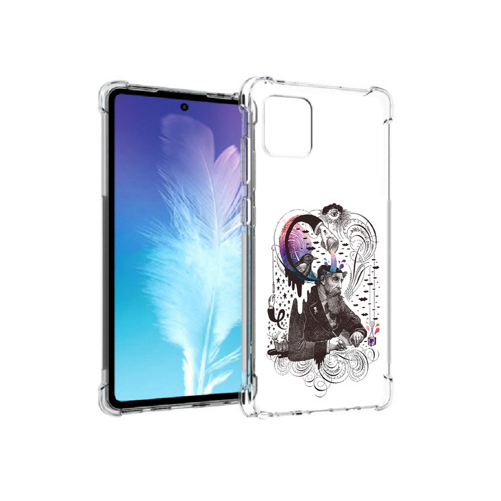 

Чехол MyPads Tocco для Samsung Galaxy Note 10 Lite абстракция думающий мужчина, Прозрачный, Tocco
