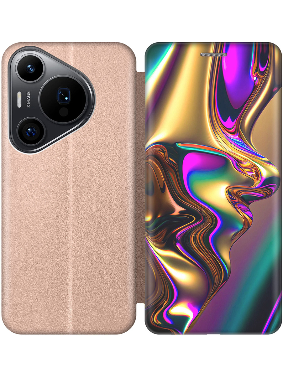 

Чехол-книжка на Huawei Pura 70 Pro / 70 Pro+ с принтом "Золотистая абстракция" золотой, Золотистый;фиолетовый, 782625231