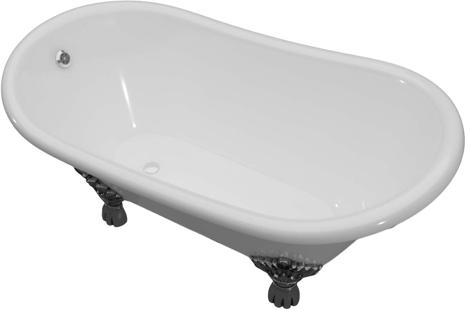 

Акриловая ванна Artemis Ottovia 170x75 ножки хром, Белый, Ottovia 170x75 ножки хром