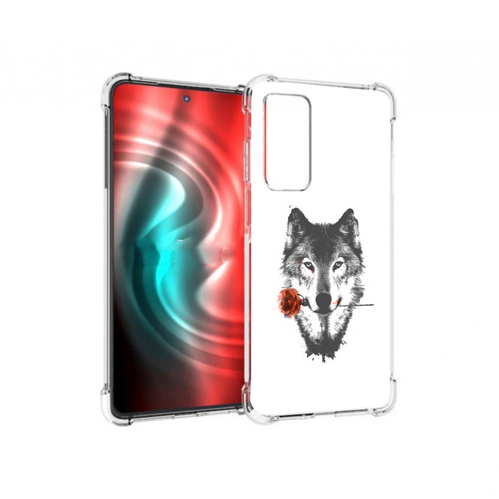 

Чехол MyPads Tocco для Motorola 20 волк с розой (PT227072.363.270), Прозрачный, Tocco