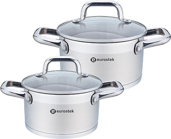 

Кастрюля Eurostek ES-1207 2,5 л серебристый, ES-1207 4 предмета