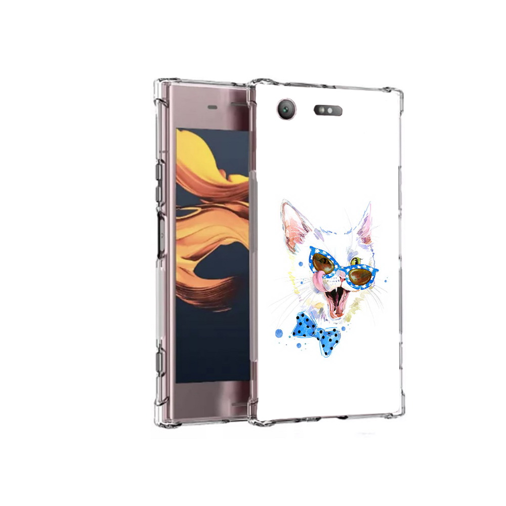 

Чехол MyPads Tocco для Sony Xperia XZ1 Compact белый кот (PT91855.237.229), Прозрачный, Tocco