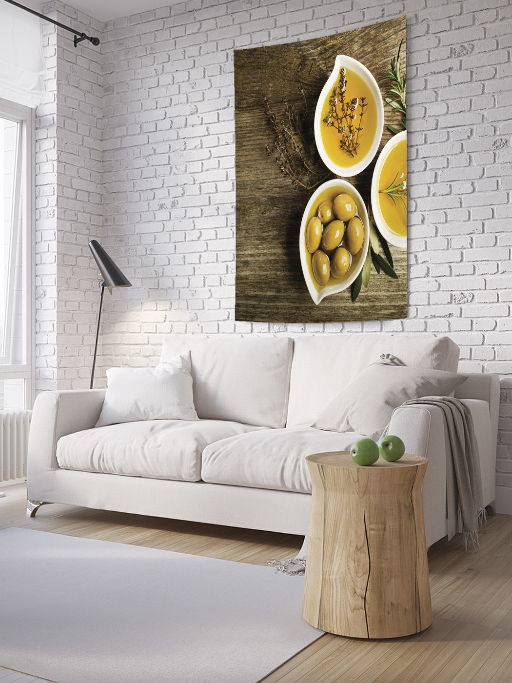 

Вертикальное фотопанно на стену JoyArty Тарелочка с оливками 150x200 см, Тарелочка с оливками