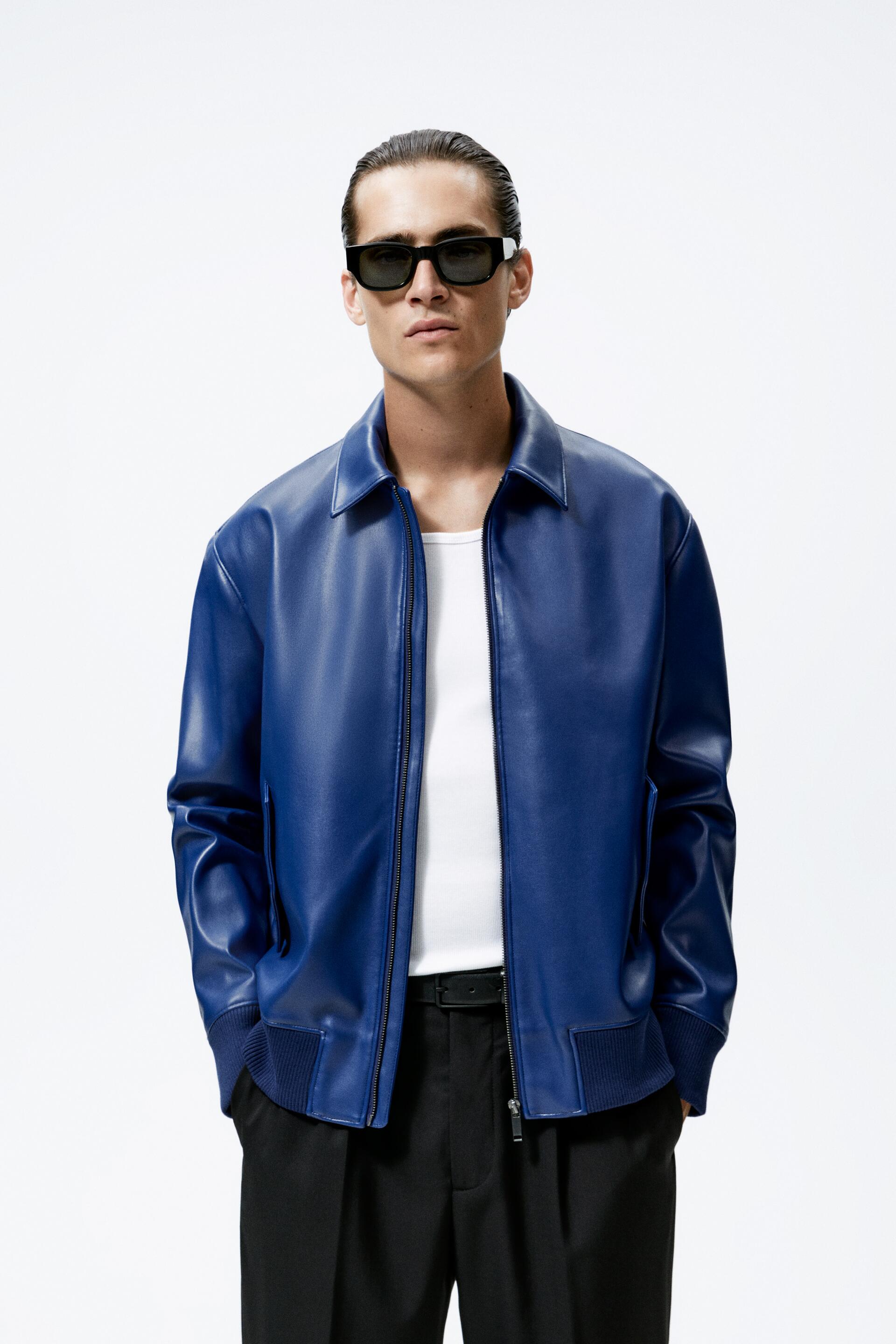 

Бомбер мужской ZARA 08281883 голубой L (доставка из-за рубежа), 08281883