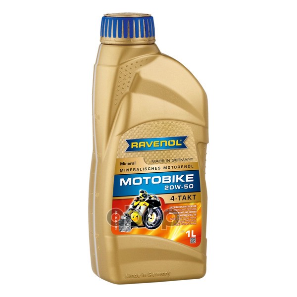 

Моторное масло Ravenol минеральное 4-Т Motobike 20W50 Sn 1л