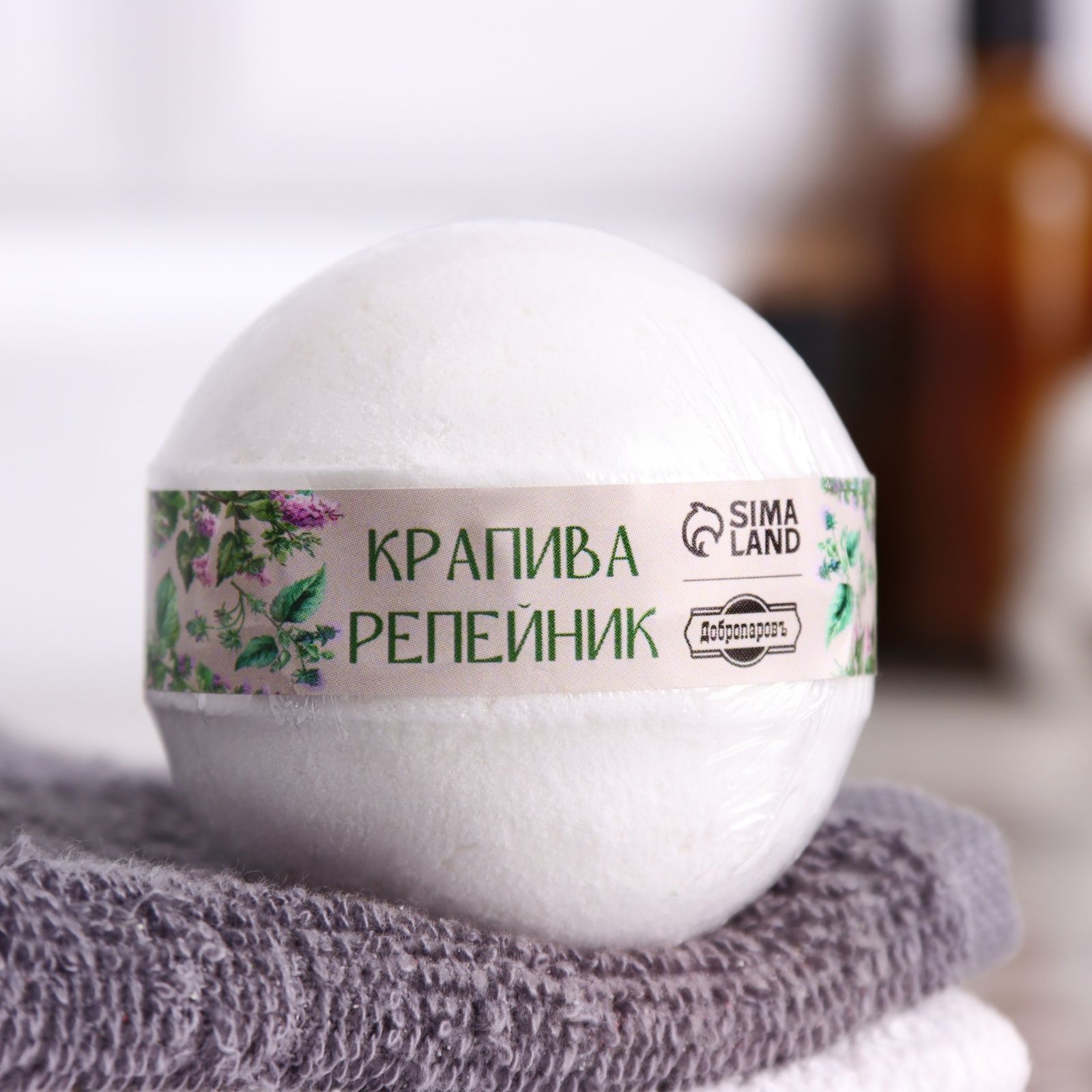 

Бомбочка для ванны Добропаровъ Крапива и репейник 110 г, Белый