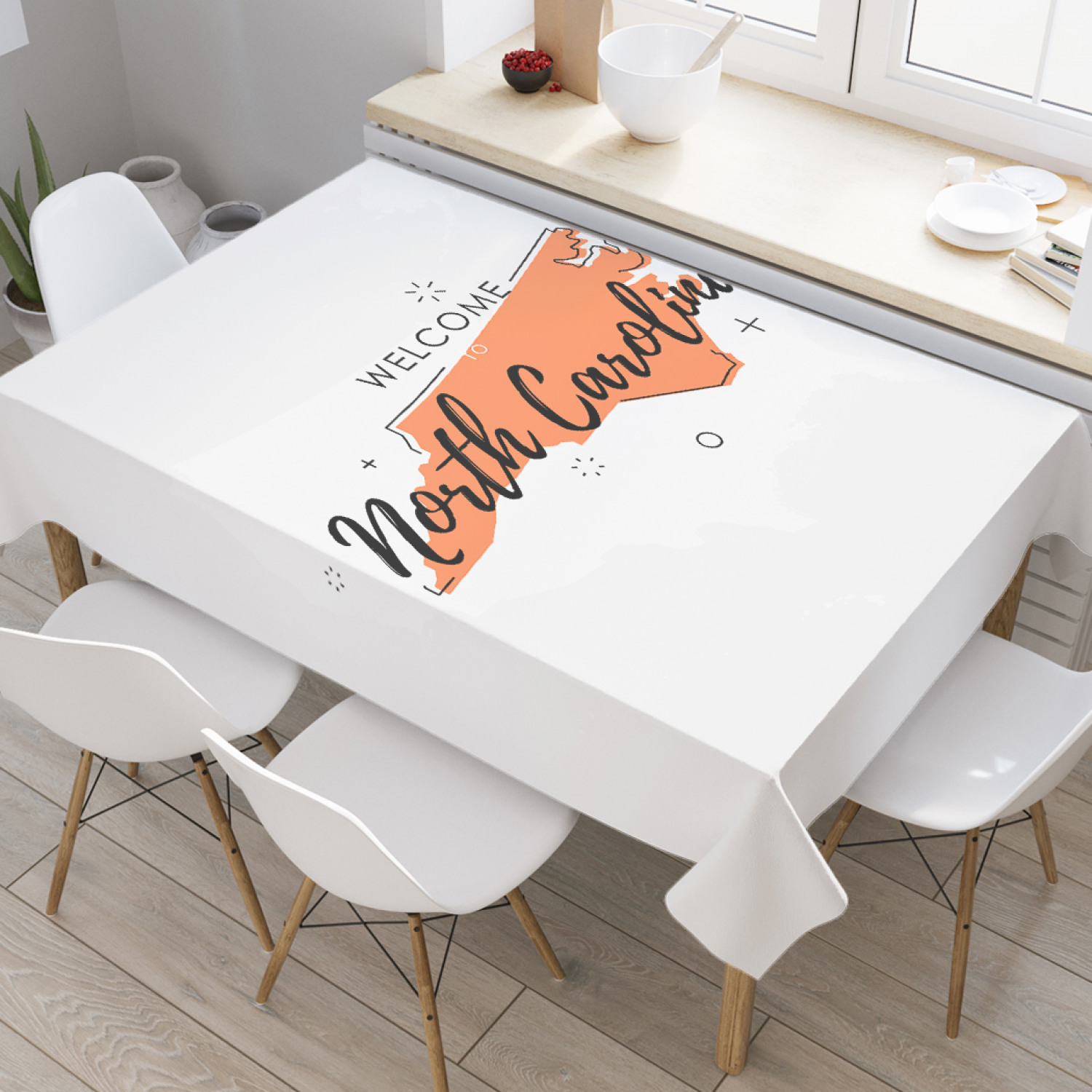 

Скатерть прямоугольная JoyArty "Карта Северной Калифорнии" из оксфорда, 180x145 см, Белый, Карта Северной Калифорнии