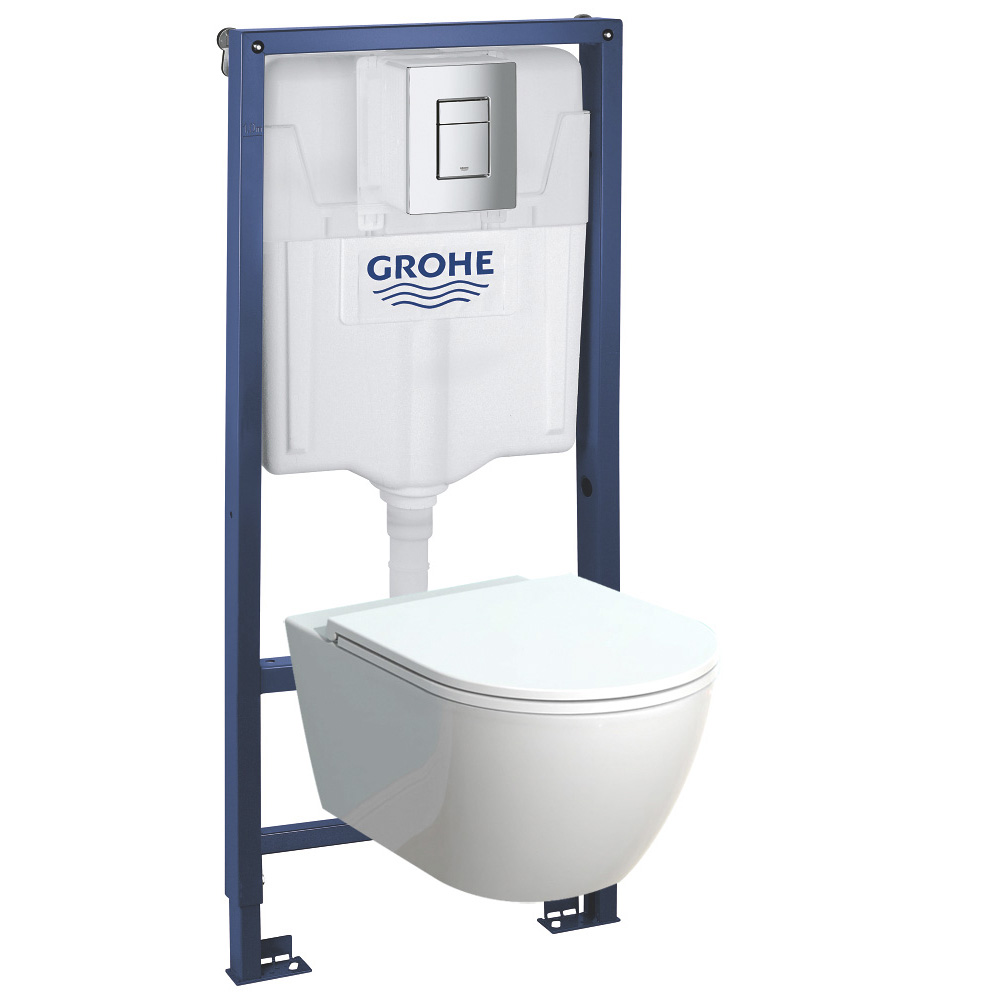 Комплект инсталляция и унитаз подвесной безободковый GROHE Rapid SL URBAN 39200002