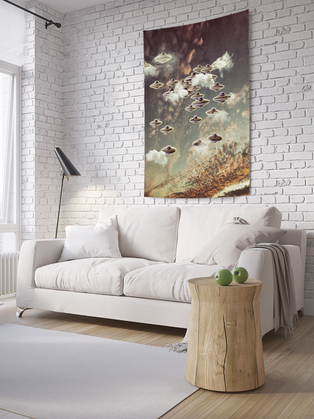 

Вертикальное фотопанно на стену JoyArty НЛО в небе 150x200 см, НЛО в небе