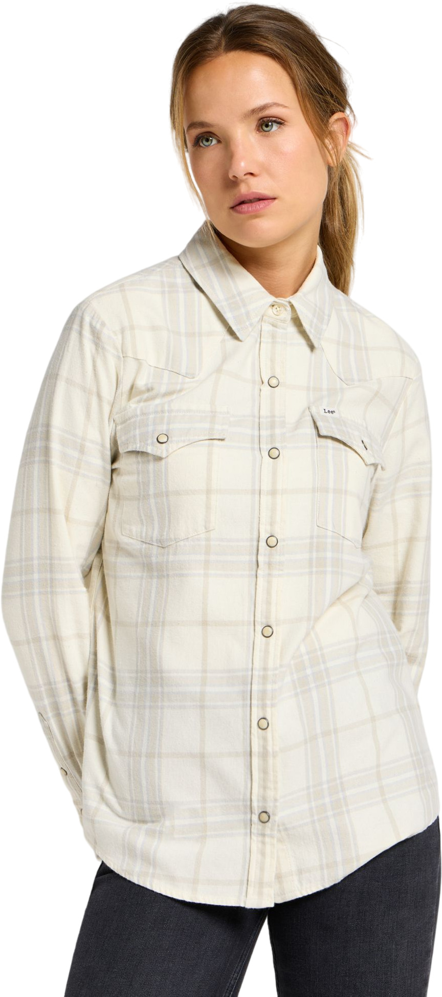 

Рубашка женская Lee Women Regular Western Shirt бежевая XS, Бежевый, Women Regular Western Shirt