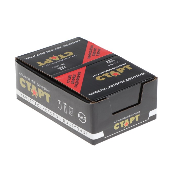 Старт Батарейка алкалиновая СТАРТ, AАA, LR03-96BOX, 1.5В, набор, 96 шт.