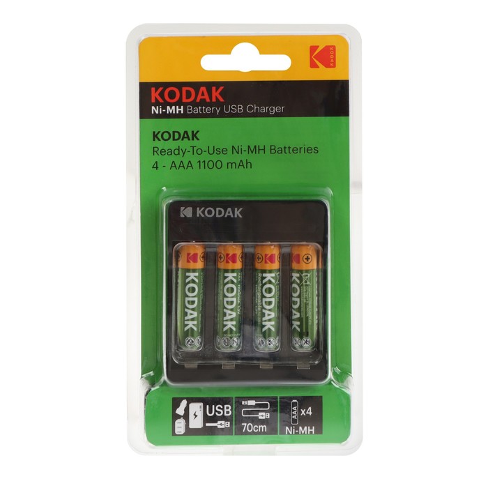 зарядное устройство kodak usb overnight charger для aa aaa 4 аккумулятора aaa 1100 мач Зарядное устройство Kodak USB Overnight charger для AA/AAA + 4 аккумулятора AAA 1100 мАч
