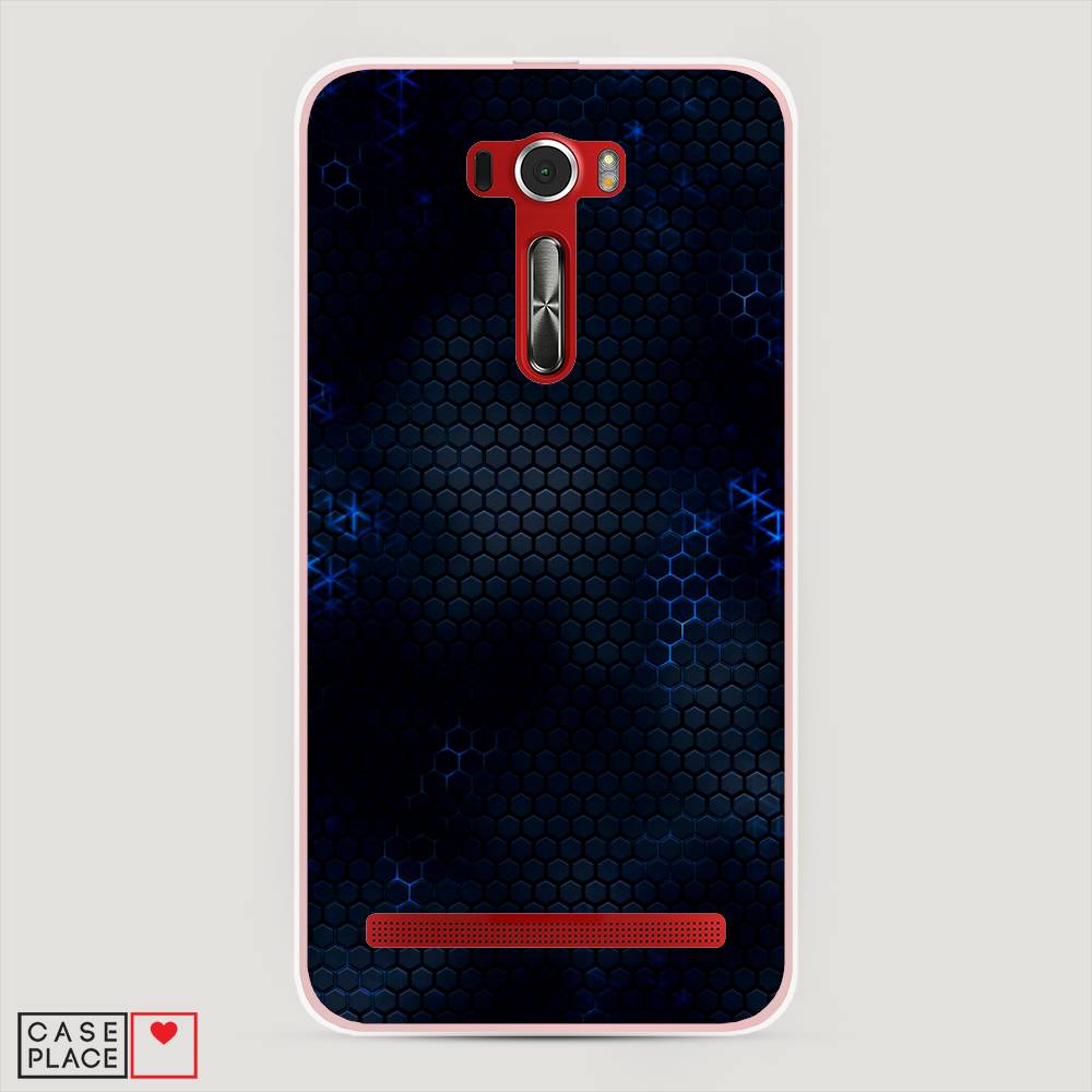 фото Чехол awog "фон соты синие" для asus zenfone 2 ze601kl