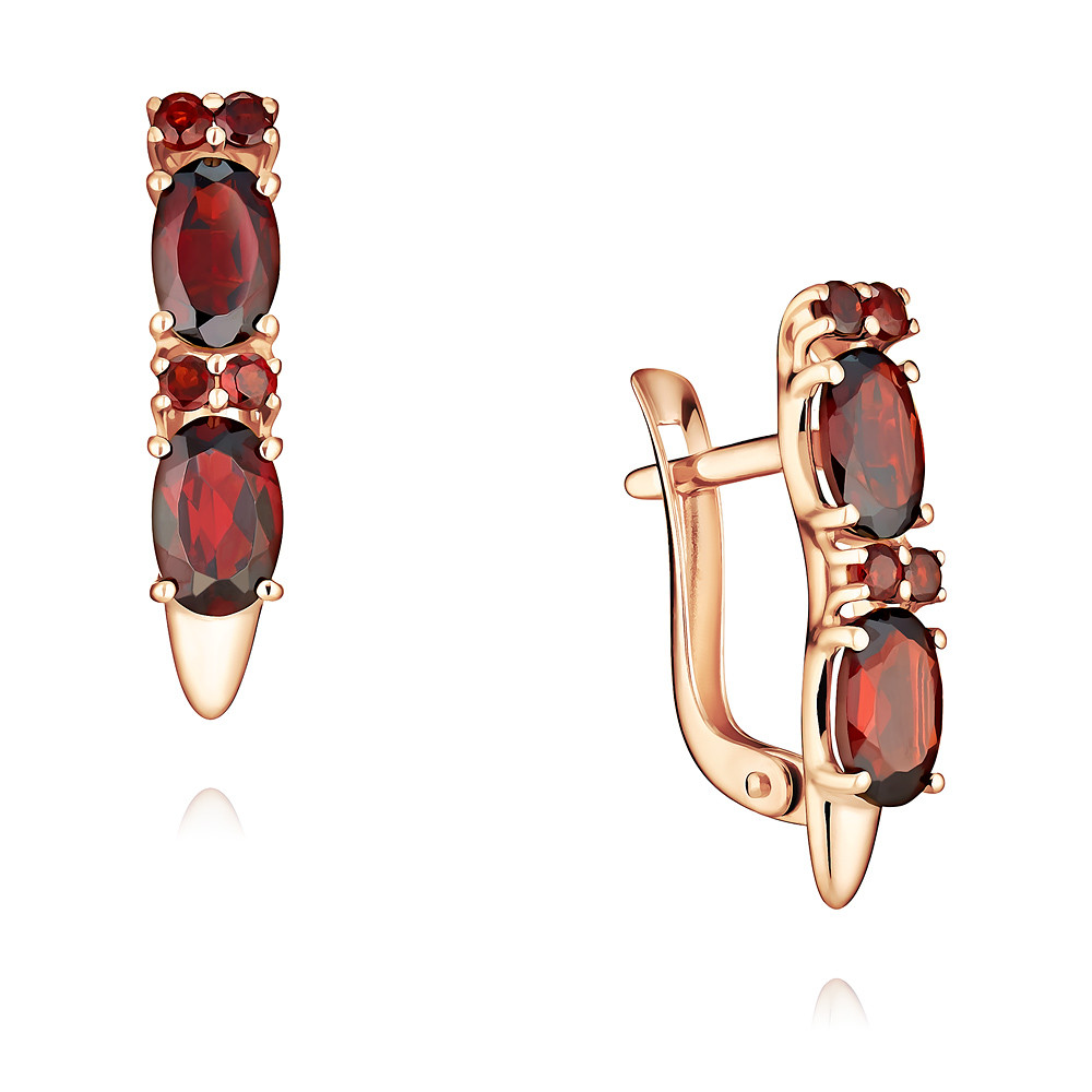 

Серьги из красного золота с гранатом ADAMAS 24028976/01-А50-655, 24028976/01-А50-655