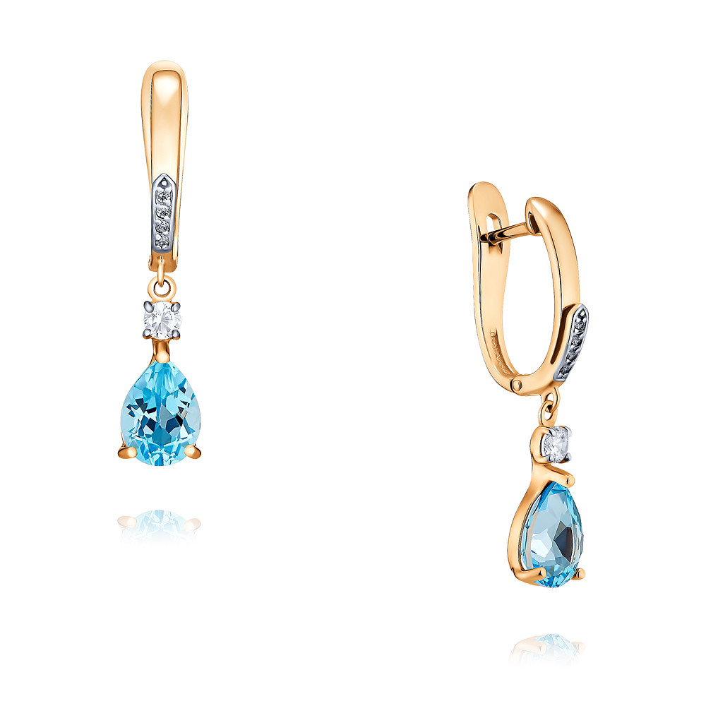 

Серьги из красного золота с топазом/фианитом ADAMAS 24028888/01-А50Д-659, 24028888/01-А50Д-659