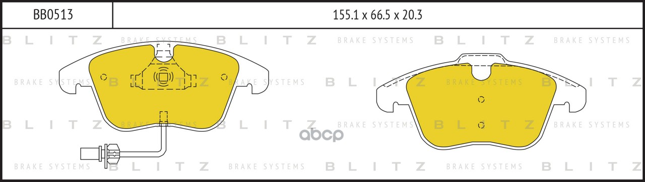 

Тормозные колодки BLITZ дисковые для Audi A4, A5 2007- BB0513