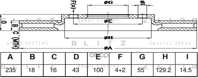 Диск Тормозной Blitz арт. BS0525