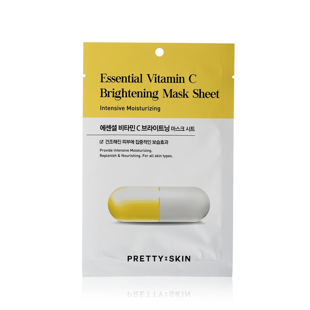 фото Маска для лица против пигментации prettyskin essential vitamin c с витамином c 25мл