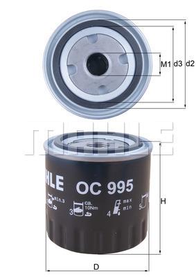 

Фильтр масляный Mahle/Knecht OC995