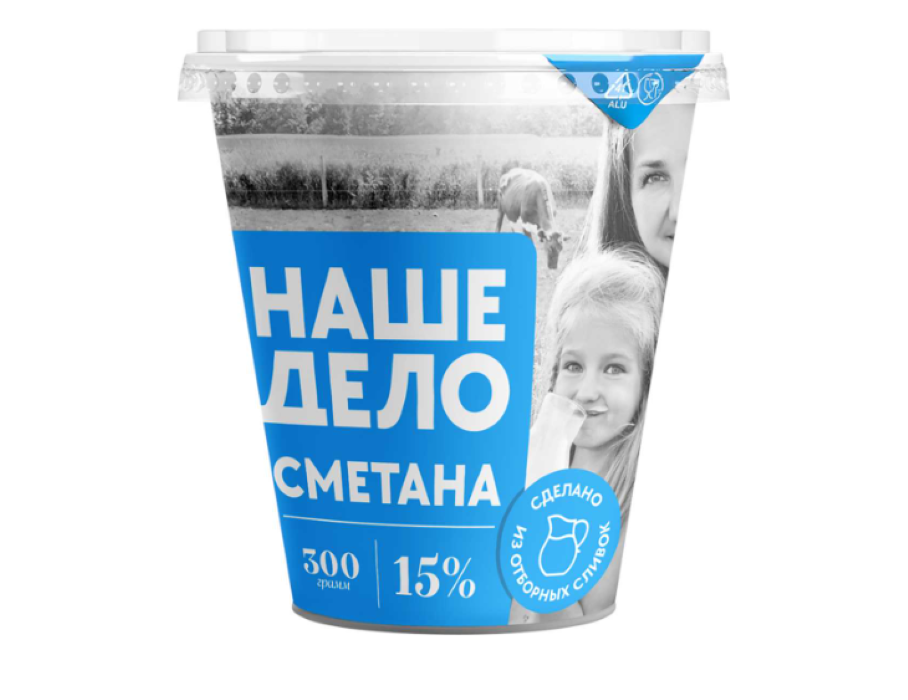 Сметана Наше дело 15% 300 г