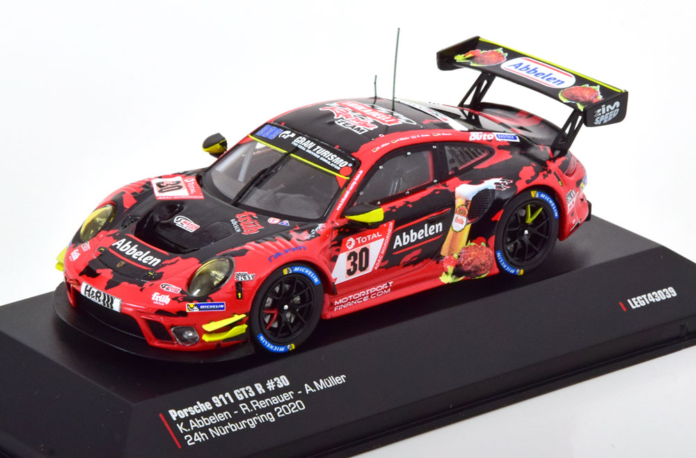 

Модель коллекционная IXO Porsche 911 GT3 r no 30 24H nuerburgring 2020, Красный