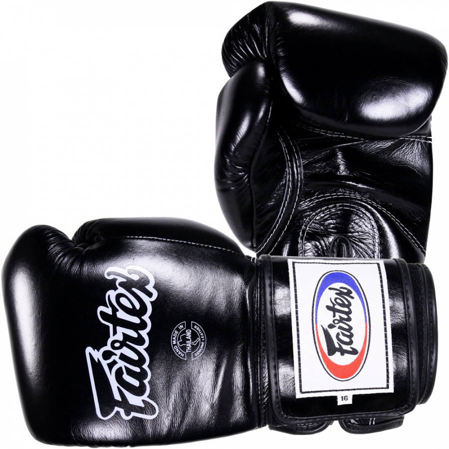 

Боксерские перчатки натуральная кожа Fairtex BGV-5 Black черные, 16 унций, BGV-5