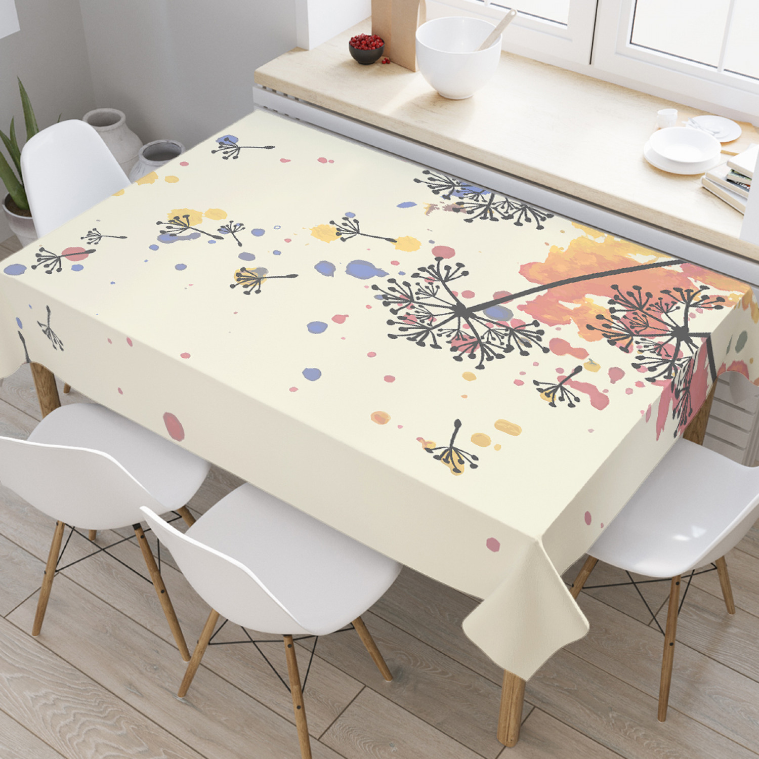 

Скатерть прямоугольная JoyArty "Осеннее дуновение" из оксфорда, 180x145 см, Бежевый, Осеннее дуновение